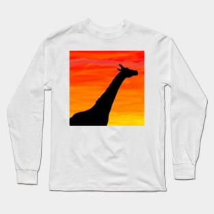 Giraffe Sunset Long Sleeve T-Shirt